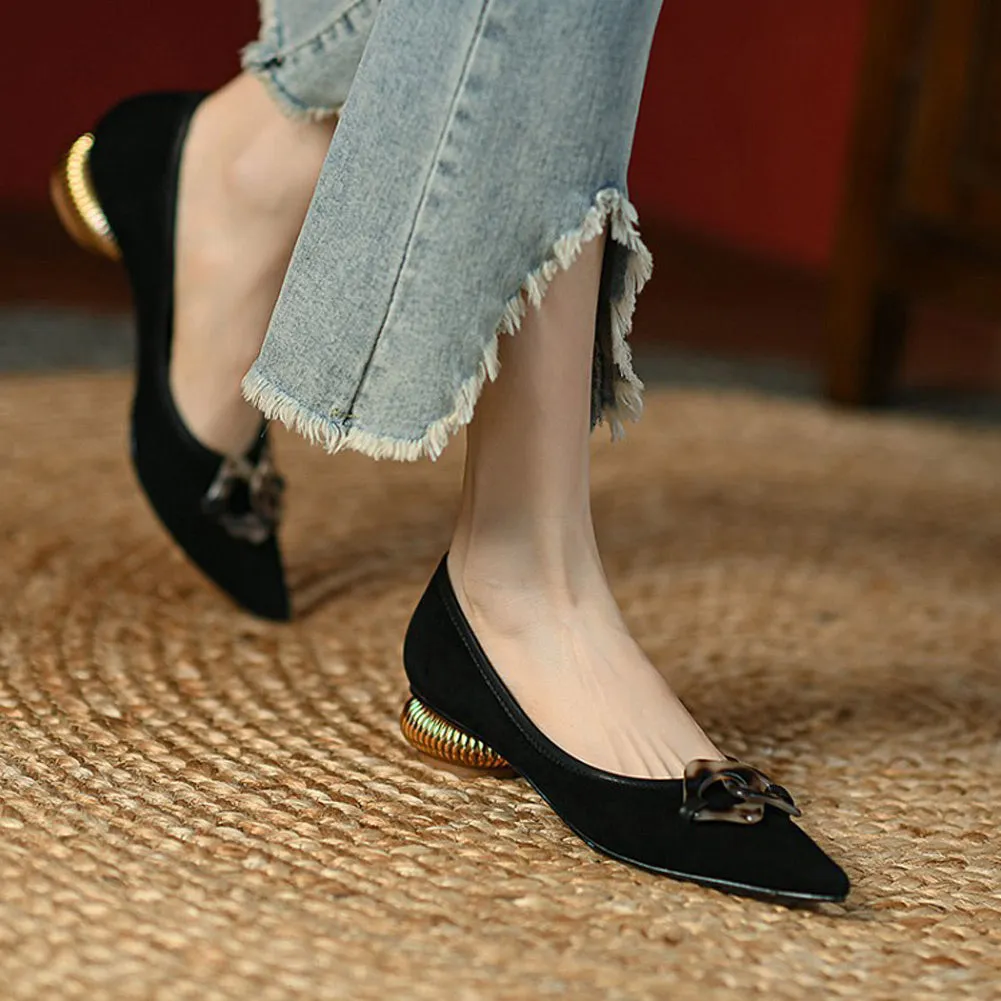 POINTED TOE SLINGBACK FLATS SHOES SLIP ON