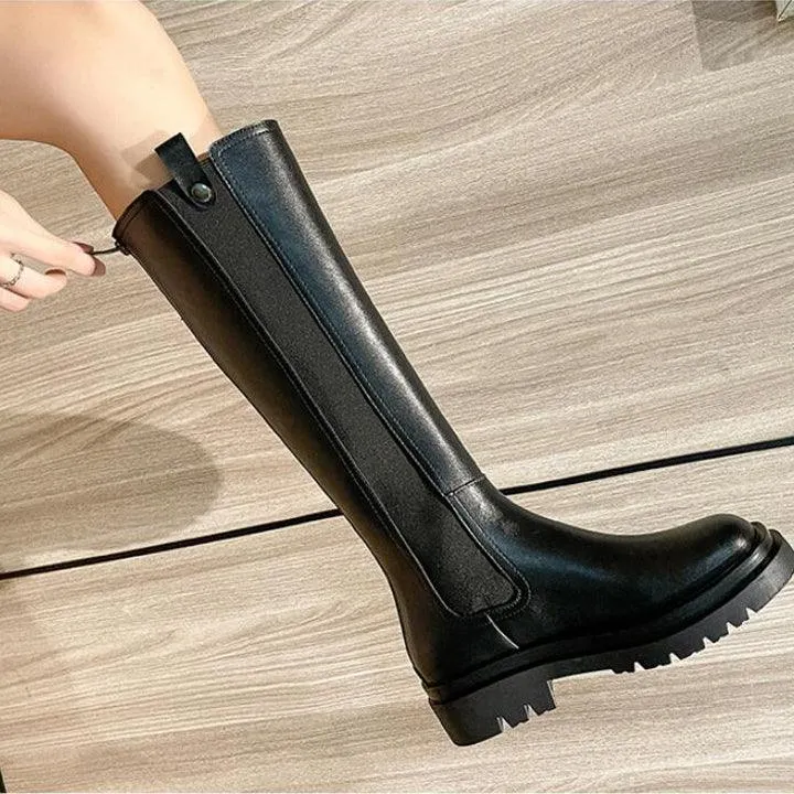 Punk Gothic Long Boots, Fashionable Botas Mujer Female
