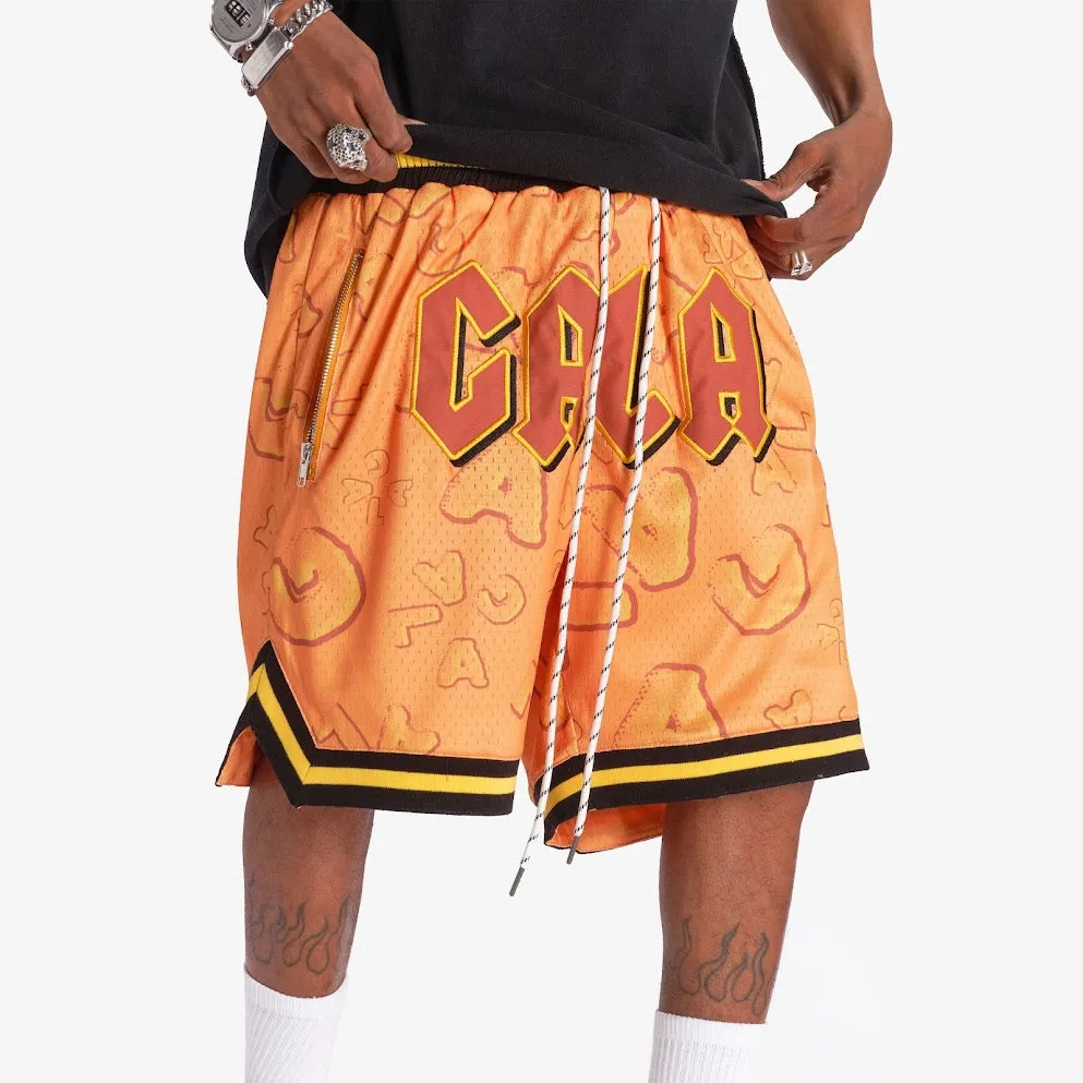 "BABYLON" MESH SHORTS (ORANGE)