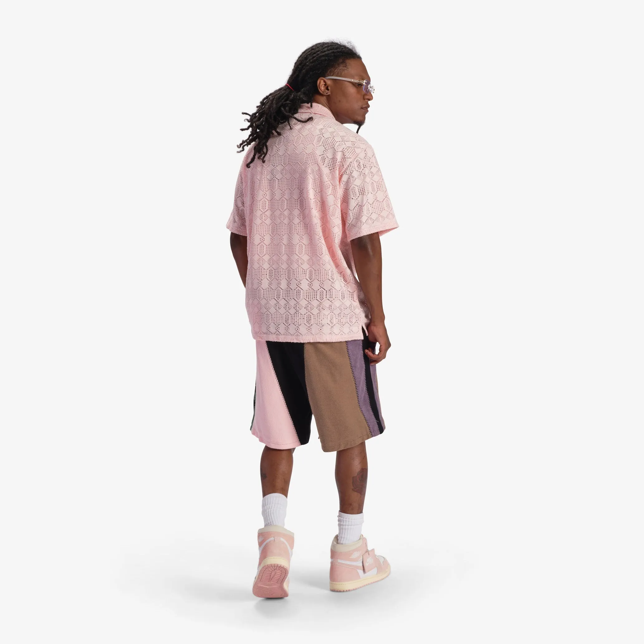 "Slicer" Panel Shorts (pink/brown)