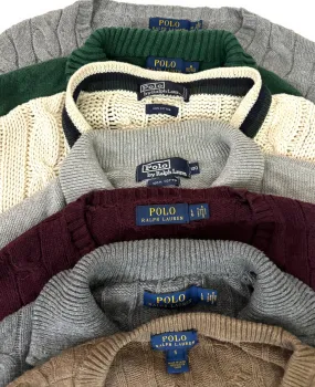 Ralph Lauren Cable Knit & 1/4 zip Sweaters 30 Pcs (A16)