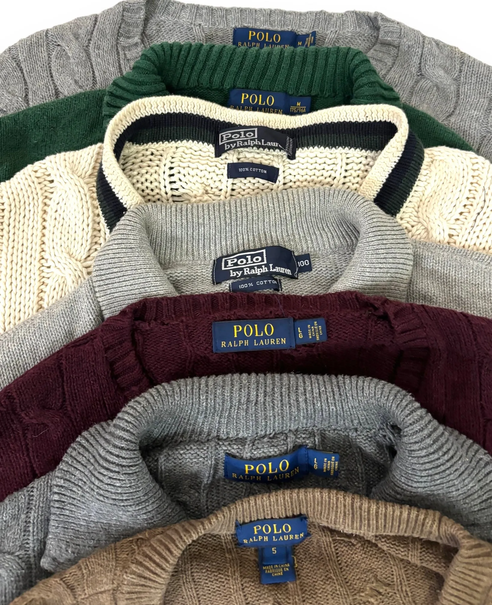 Ralph Lauren Cable Knit & 1/4 zip Sweaters 30 Pcs (A16)
