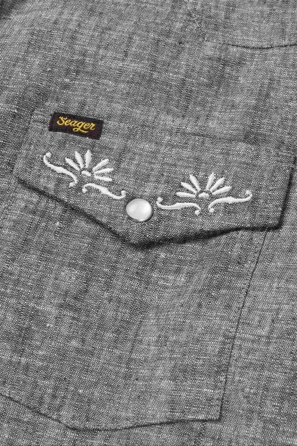 REAGAN PEARL SNAP HEMP Washed Black