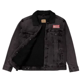 RED BEST BOX Signature Unisex denim sherpa jacket Black