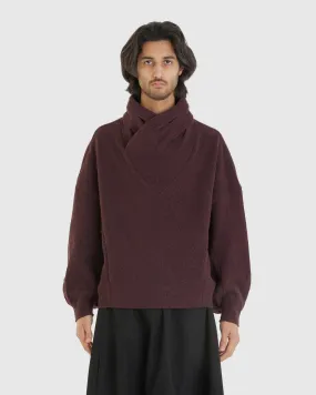 Resonance Pleat Sweater Reddish Brown