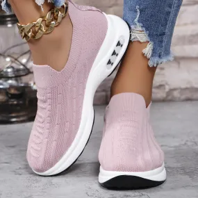 Round Toe Knit Detail Slip On