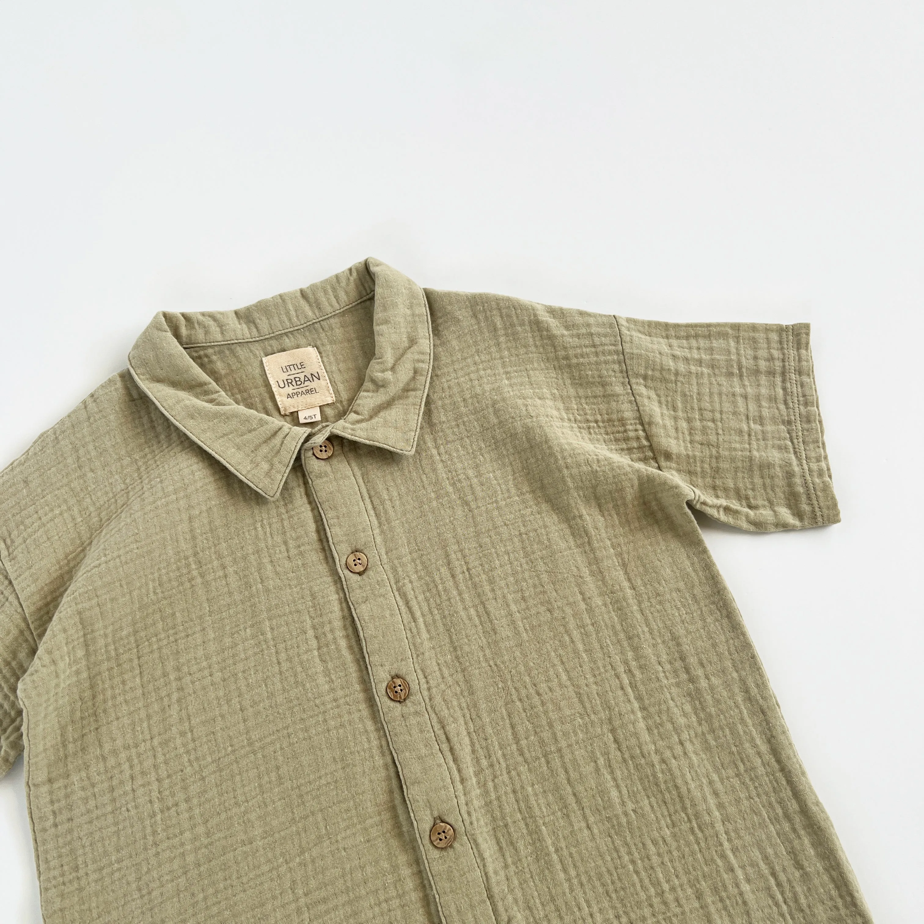 Sage Muslin Button Up