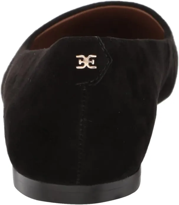 Sam Edelman Wanda Black Leather Pointed Toe Slip On Fashion Ballet Flats Shoes