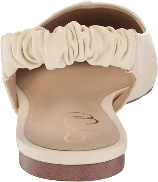 Sam Edelman Whitney Modern Ivory Slip On Slingback Strap Pointed Toe Dress Flats