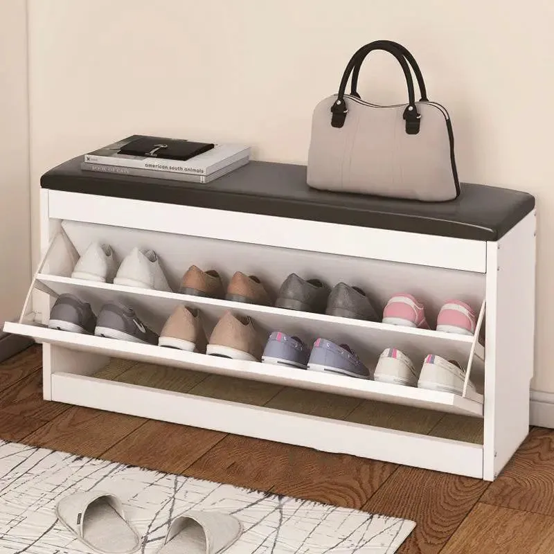 Shoe Storage Bench MaxStore High-Capacity Entryway Organizer with Cushioned Seat