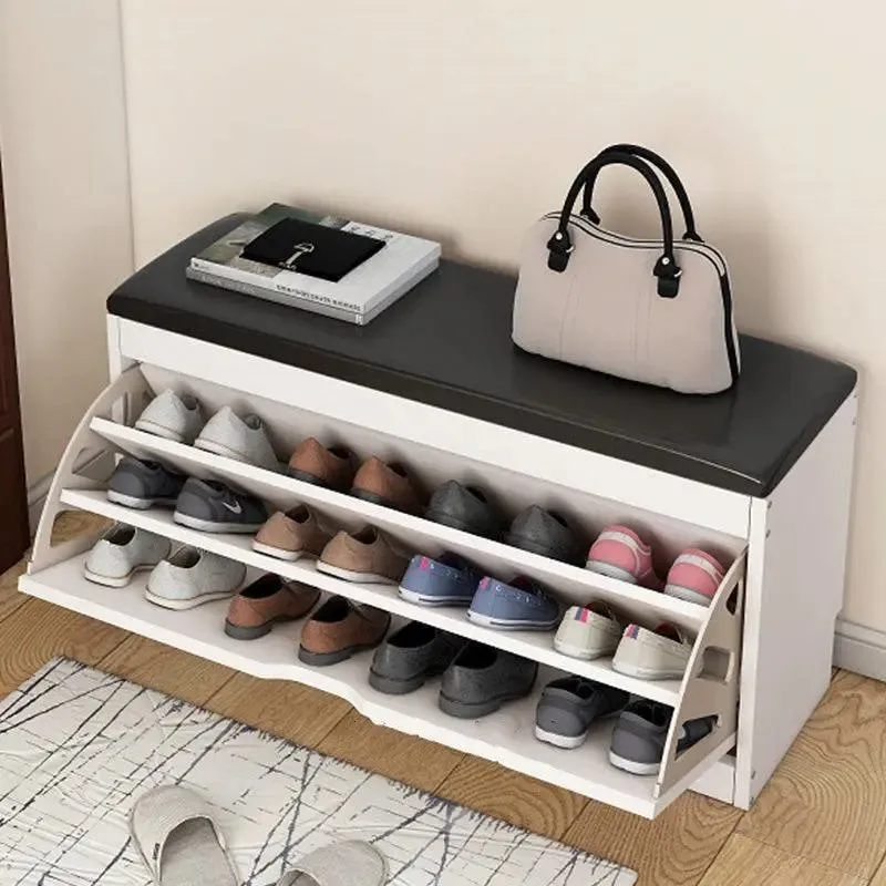 Shoe Storage Bench MaxStore High-Capacity Entryway Organizer with Cushioned Seat