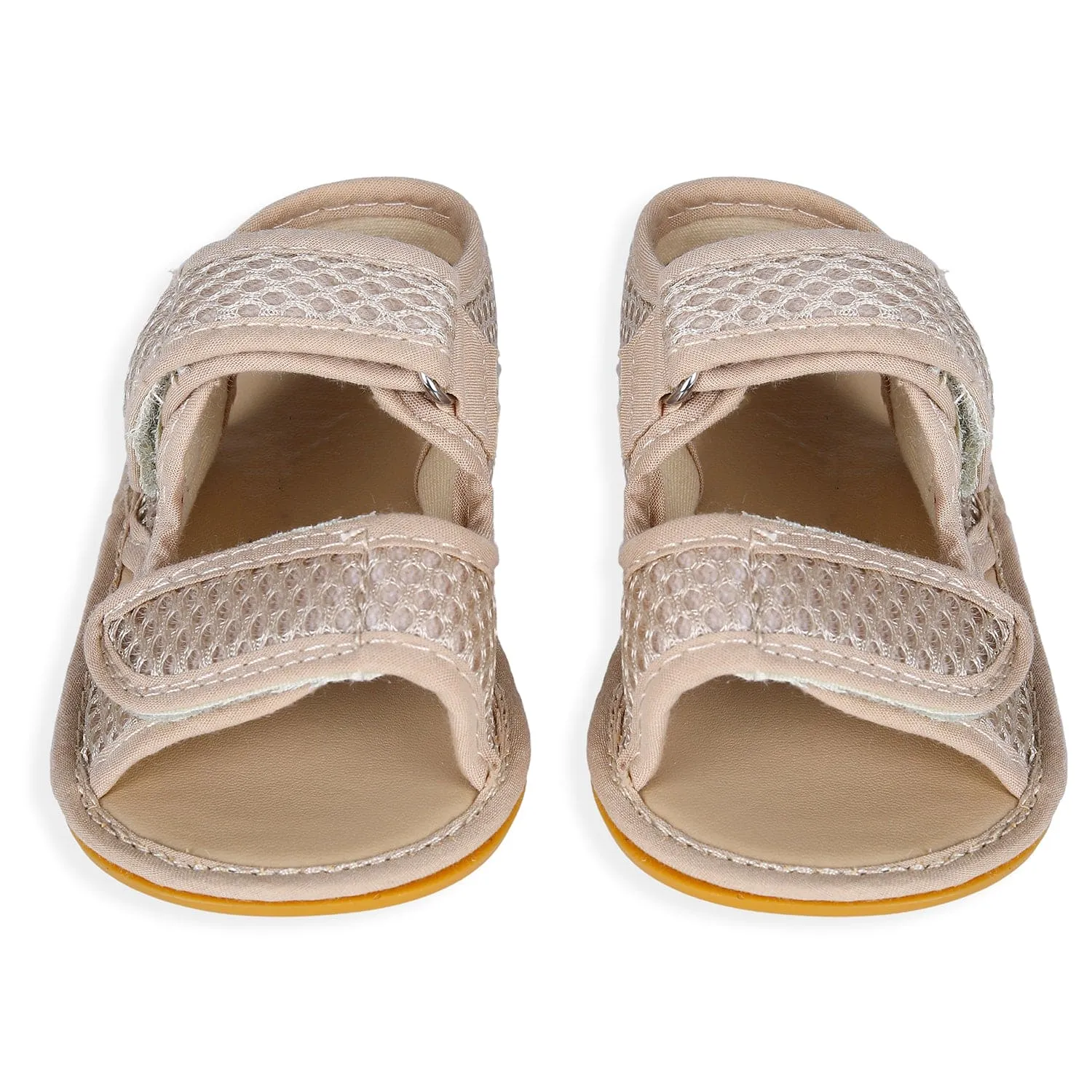 Solid Hookloop Comfortable Anti-skid Floater Sandals - Beige