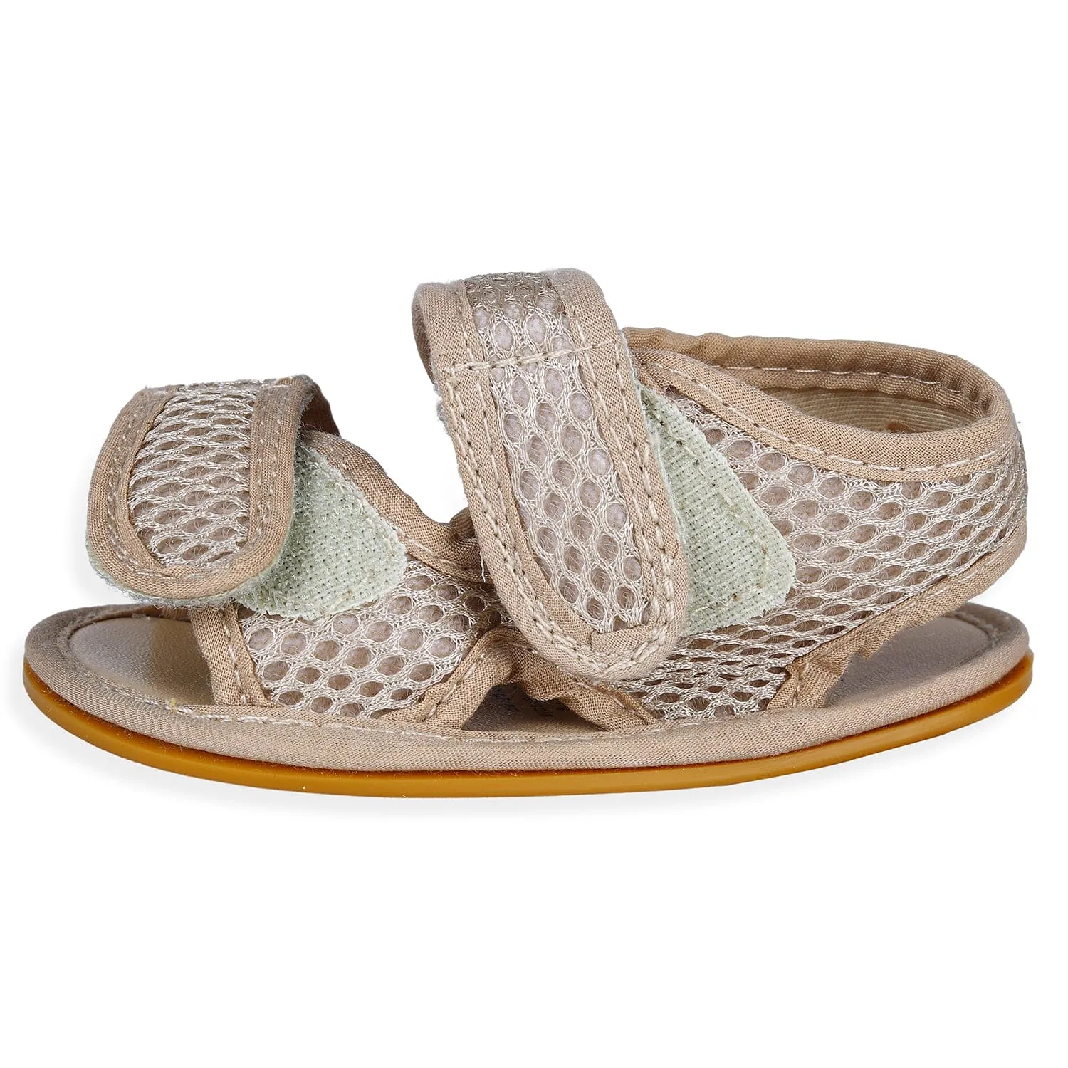 Solid Hookloop Comfortable Anti-skid Floater Sandals - Beige
