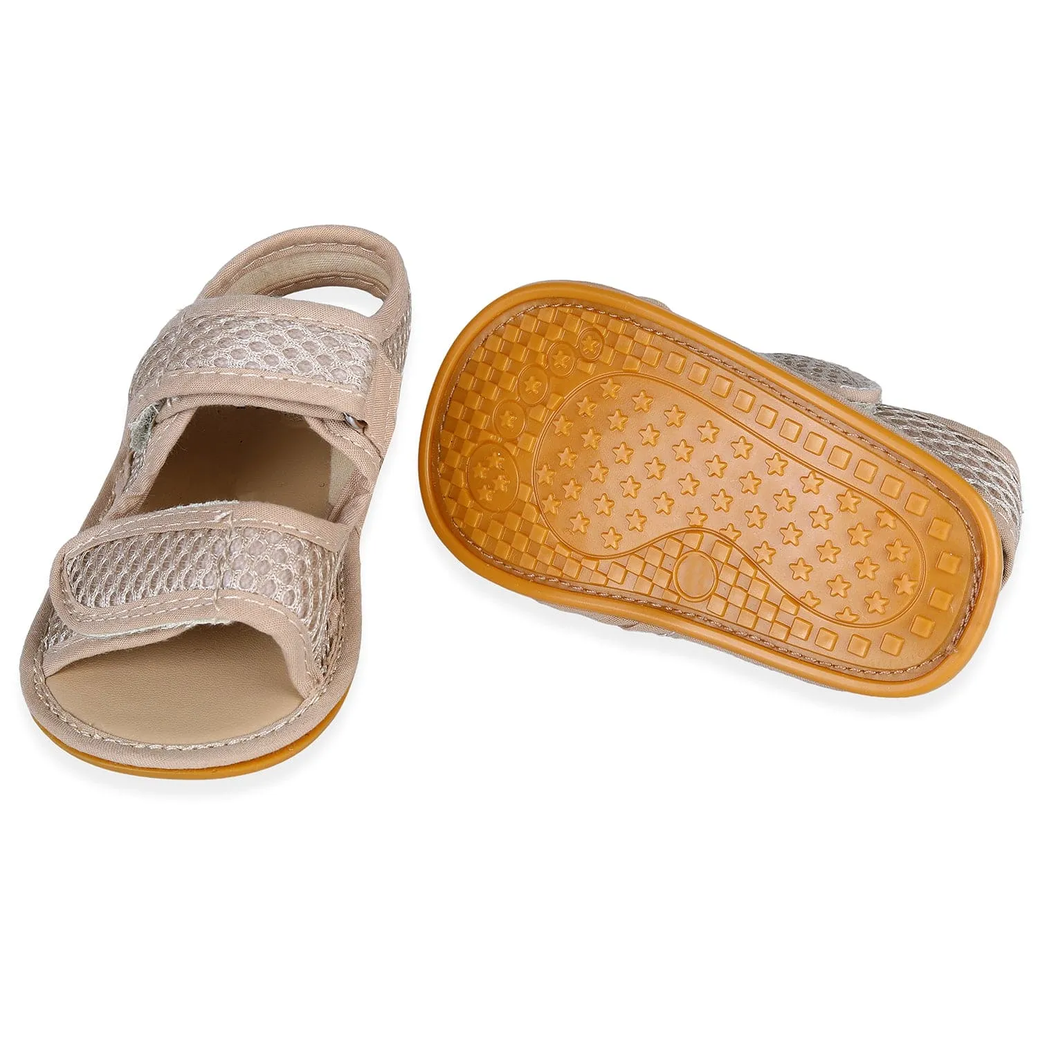 Solid Hookloop Comfortable Anti-skid Floater Sandals - Beige