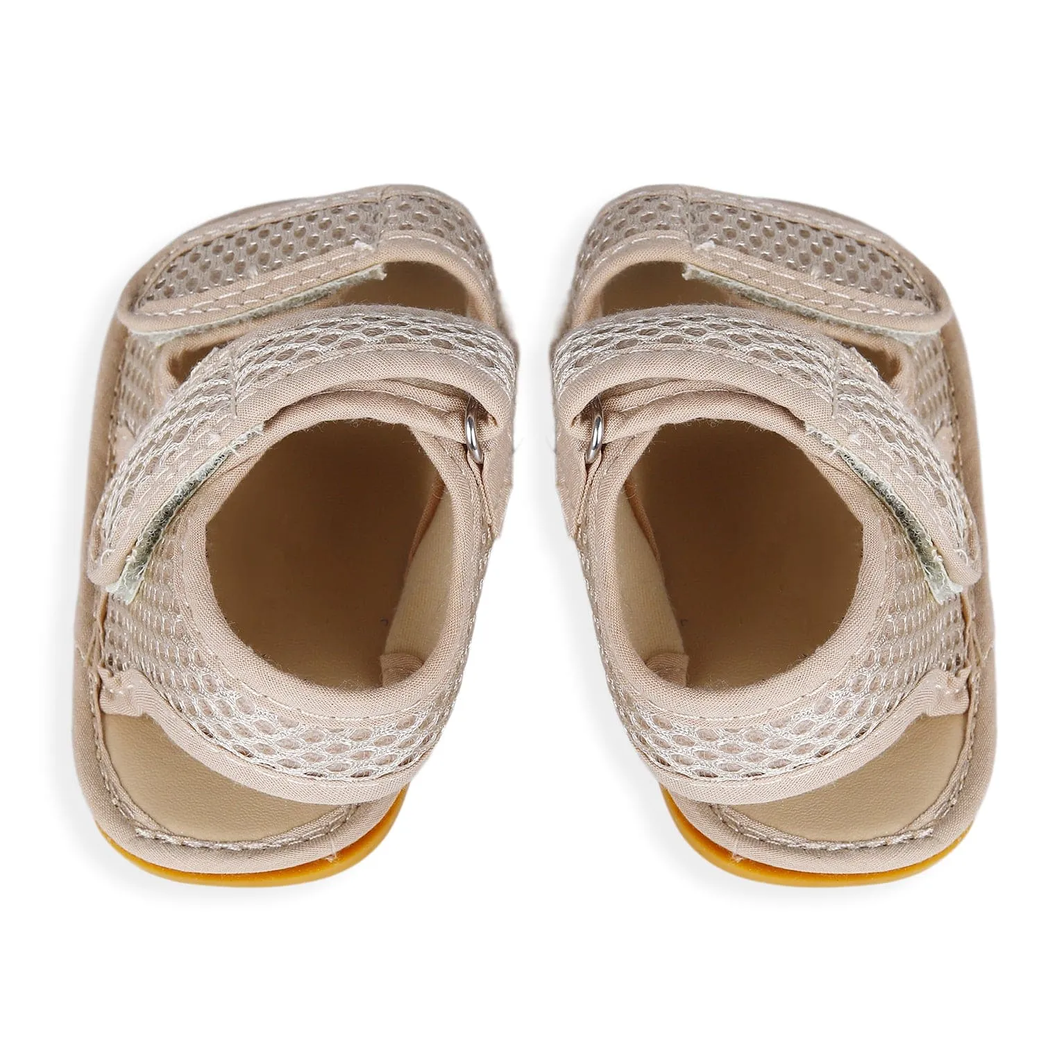 Solid Hookloop Comfortable Anti-skid Floater Sandals - Beige