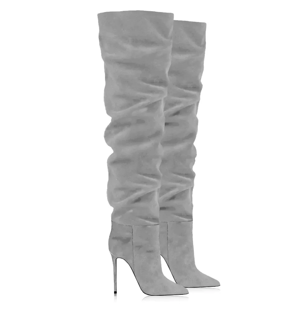 Suede Over-the-Knee Stiletto Boots