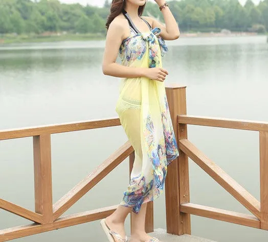 Summer Soft Silk Women's Long Shawl Scarf