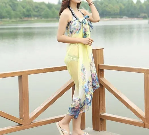 Summer Soft Silk Women's Long Shawl Scarf