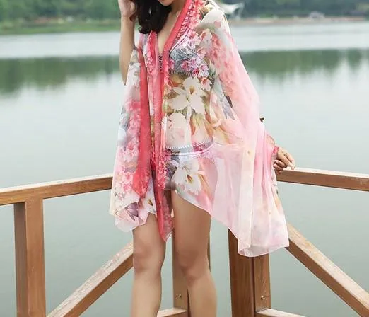 Summer Soft Silk Women's Long Shawl Scarf
