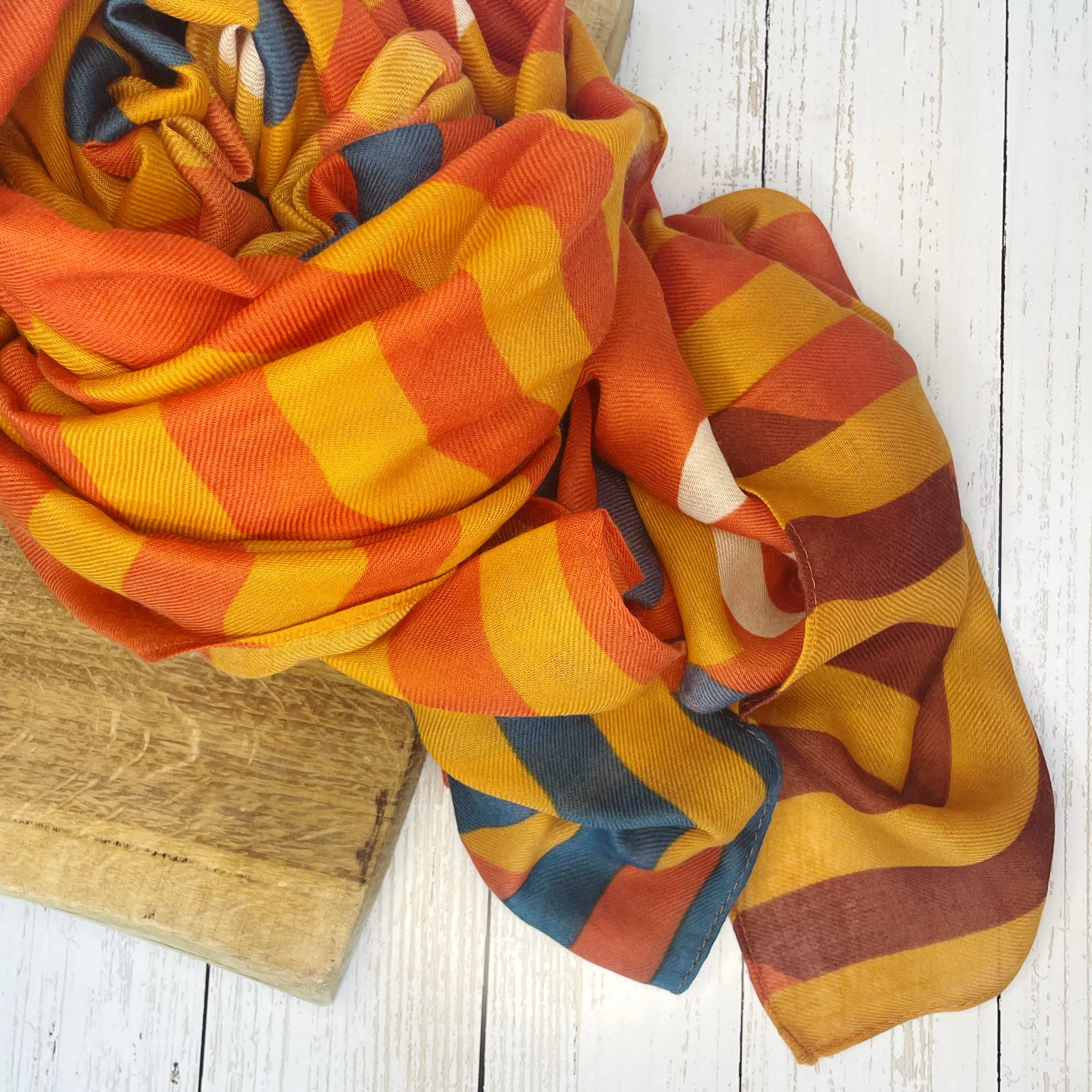 Talia Tartan Abstract Scarf - Orange