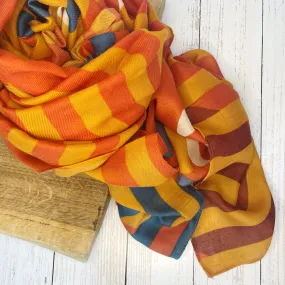 Talia Tartan Abstract Scarf - Orange