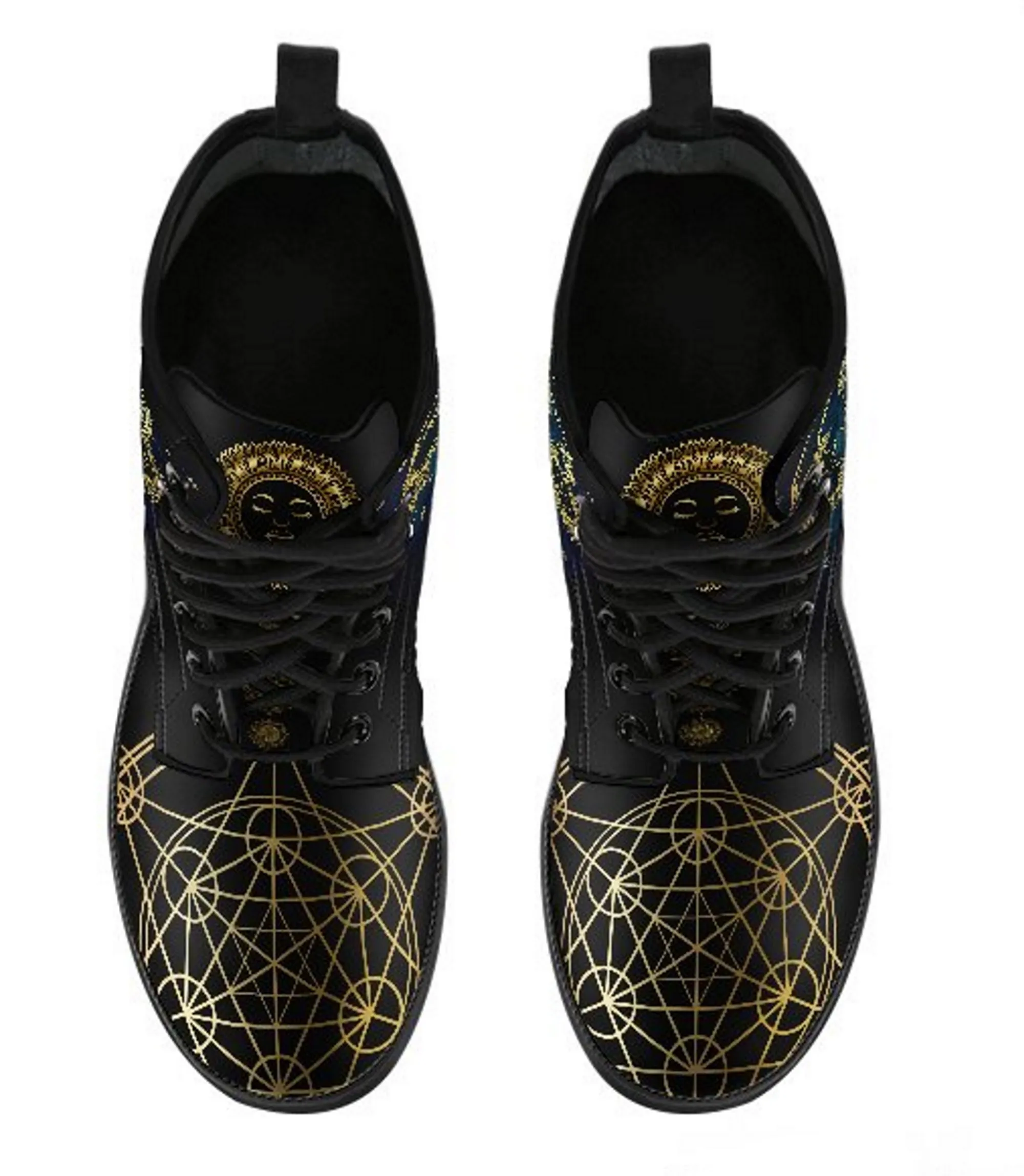 The Sun & Moon Galaxy Women's Vegan Leather Combat Boots
