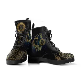 The Sun & Moon Galaxy Women's Vegan Leather Combat Boots