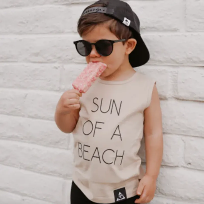 Trilogy Design Co - Sun of a Beach Muscle Tank in Sand