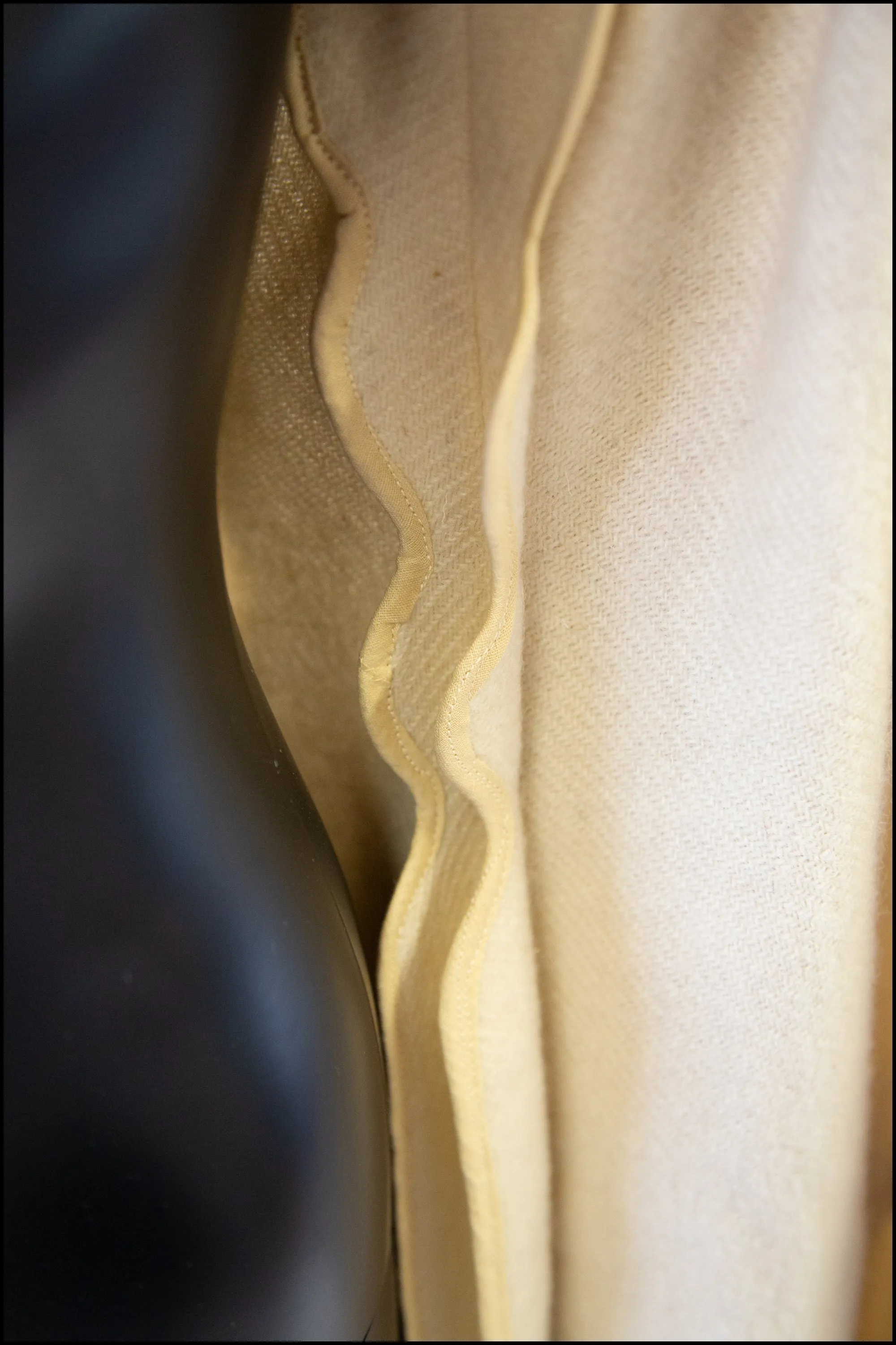 Vintage 1940s Cream Embroidered Wool Maxi Coat