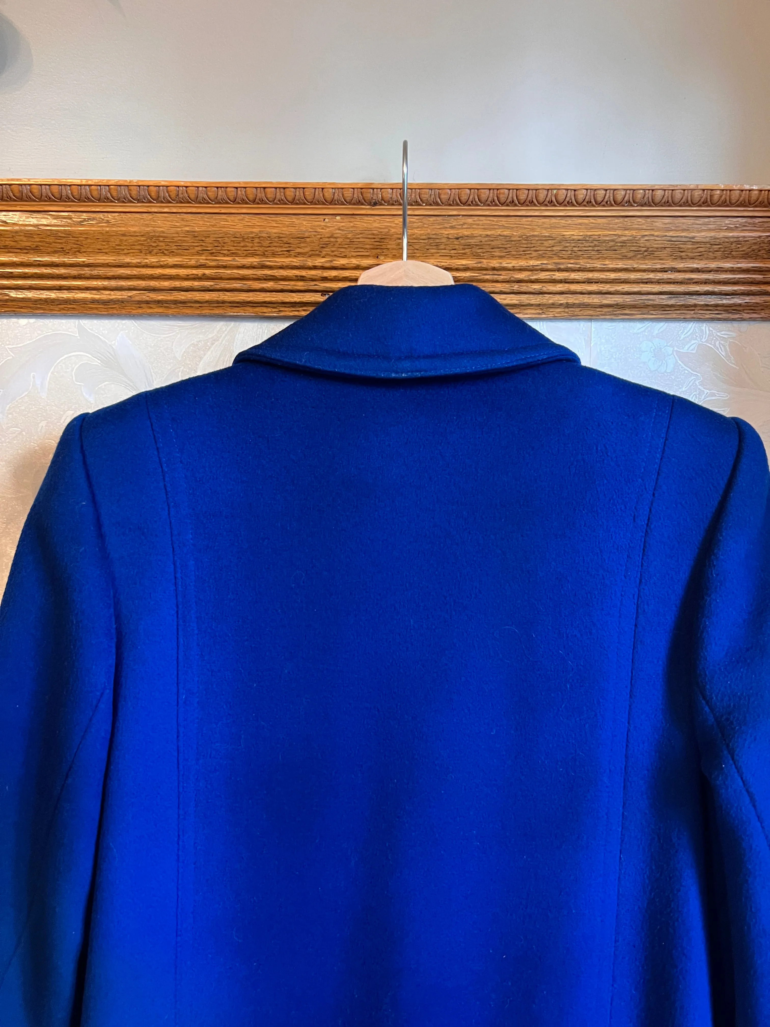 Vintage 80's Lapis Blue Wool Coat