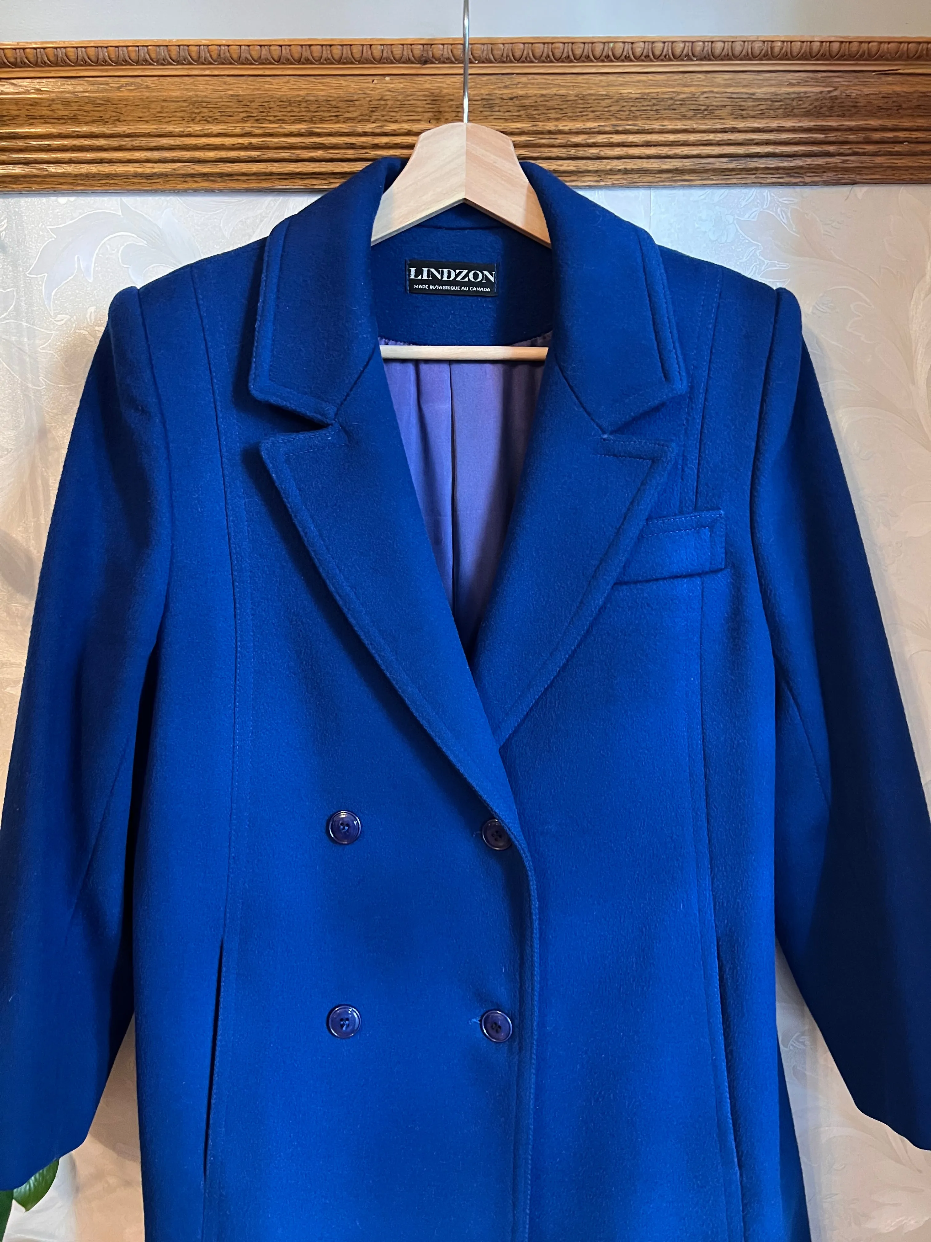 Vintage 80's Lapis Blue Wool Coat