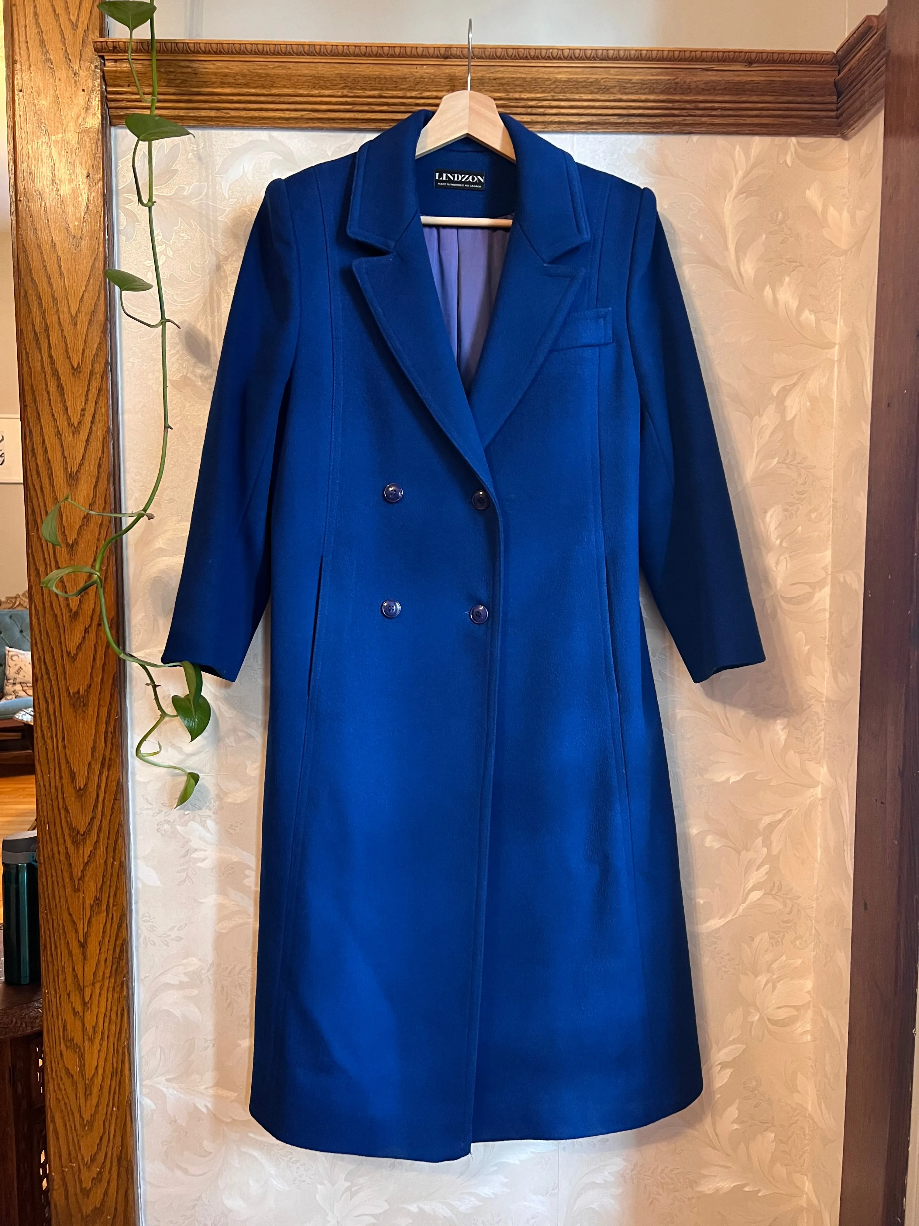 Vintage 80's Lapis Blue Wool Coat