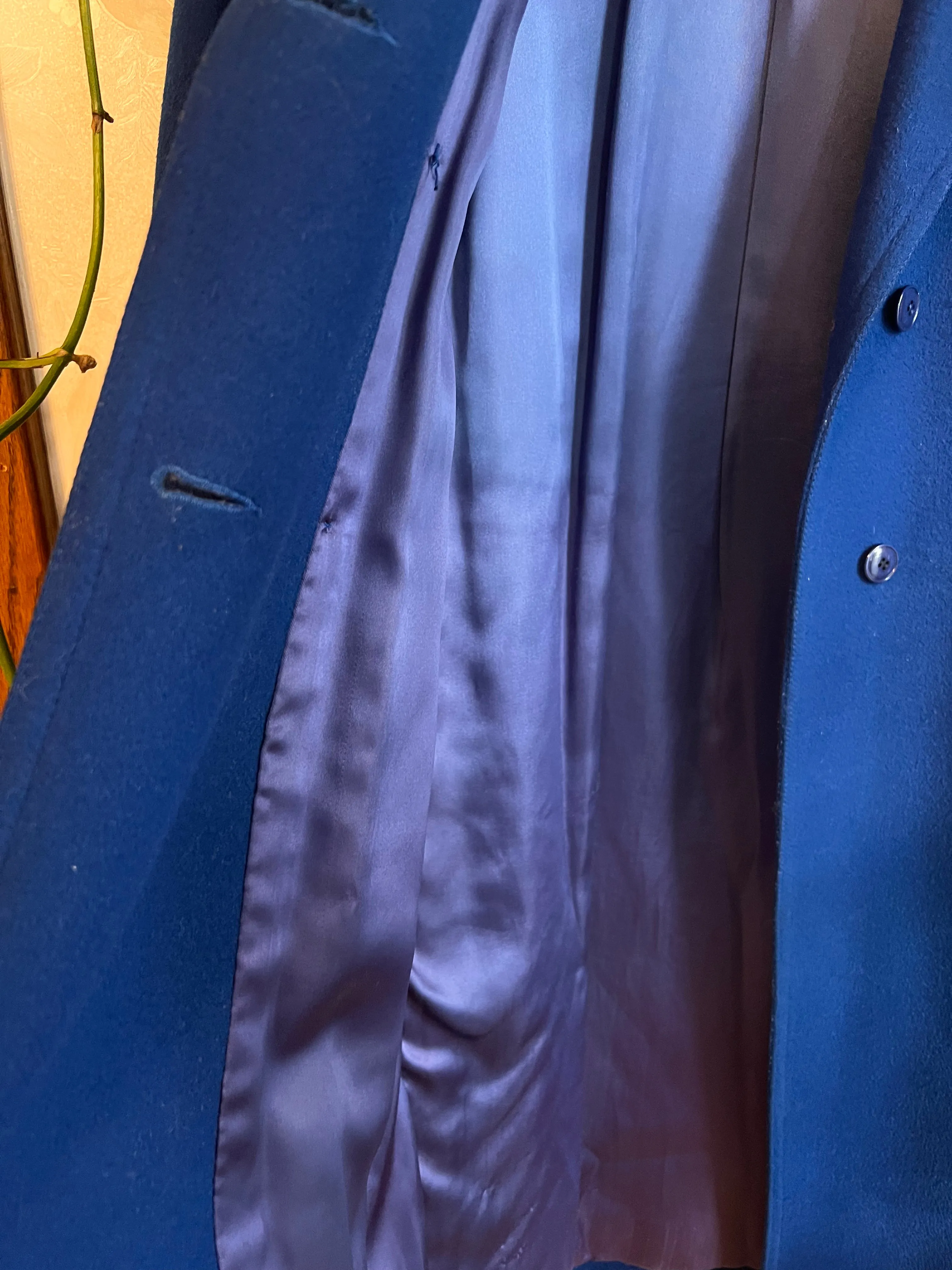 Vintage 80's Lapis Blue Wool Coat