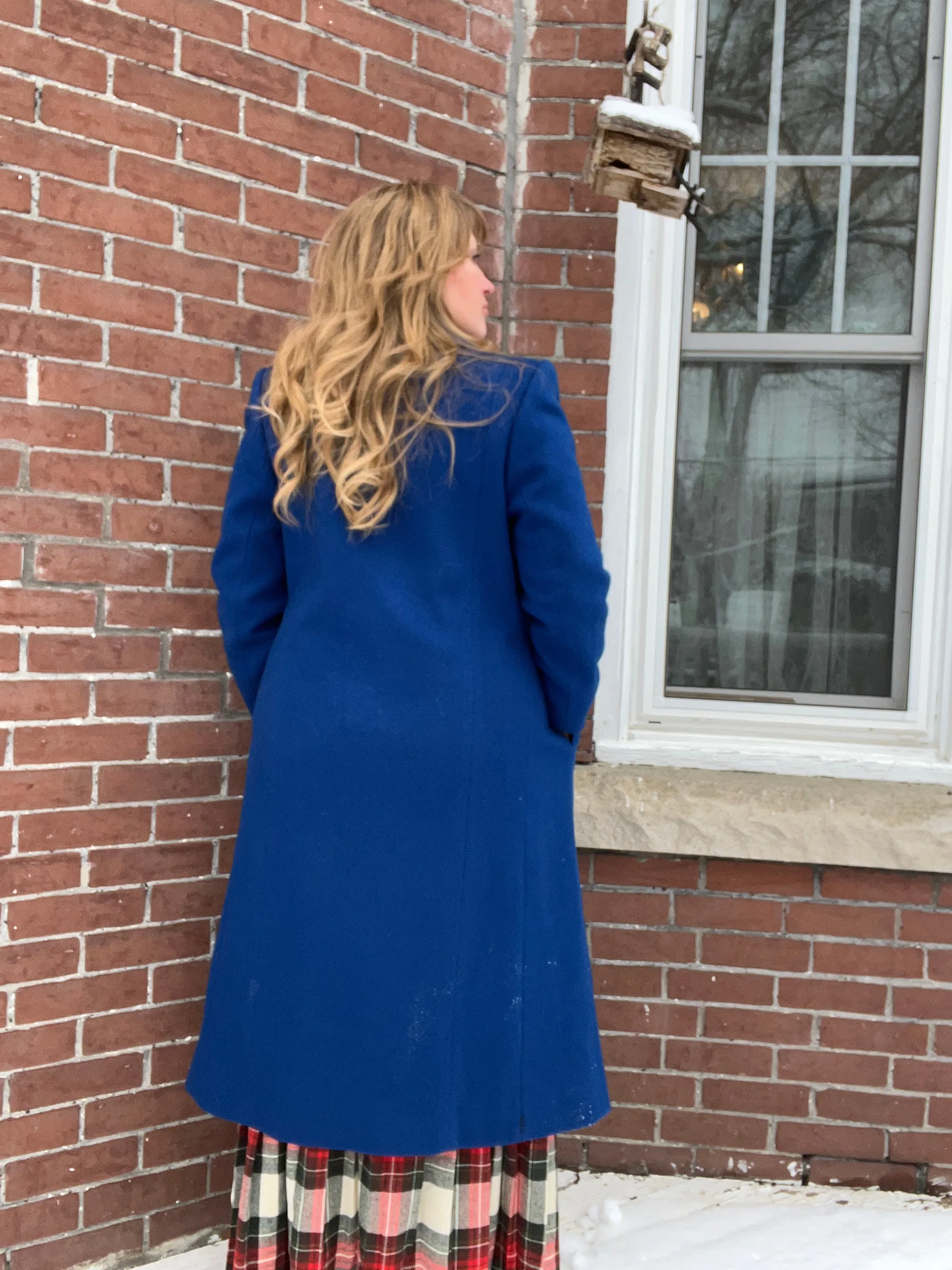 Vintage 80's Lapis Blue Wool Coat