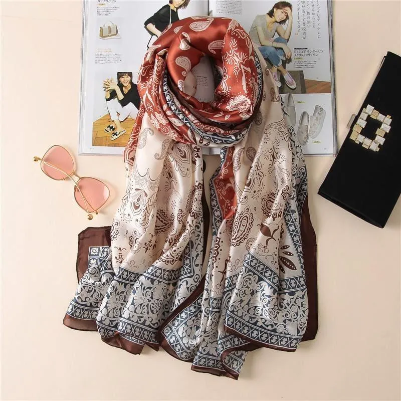 Vintage Print Women  Soft Scarf