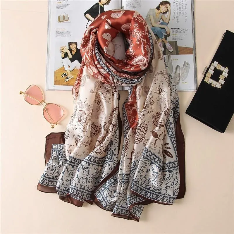 Vintage Print Women  Soft Scarf