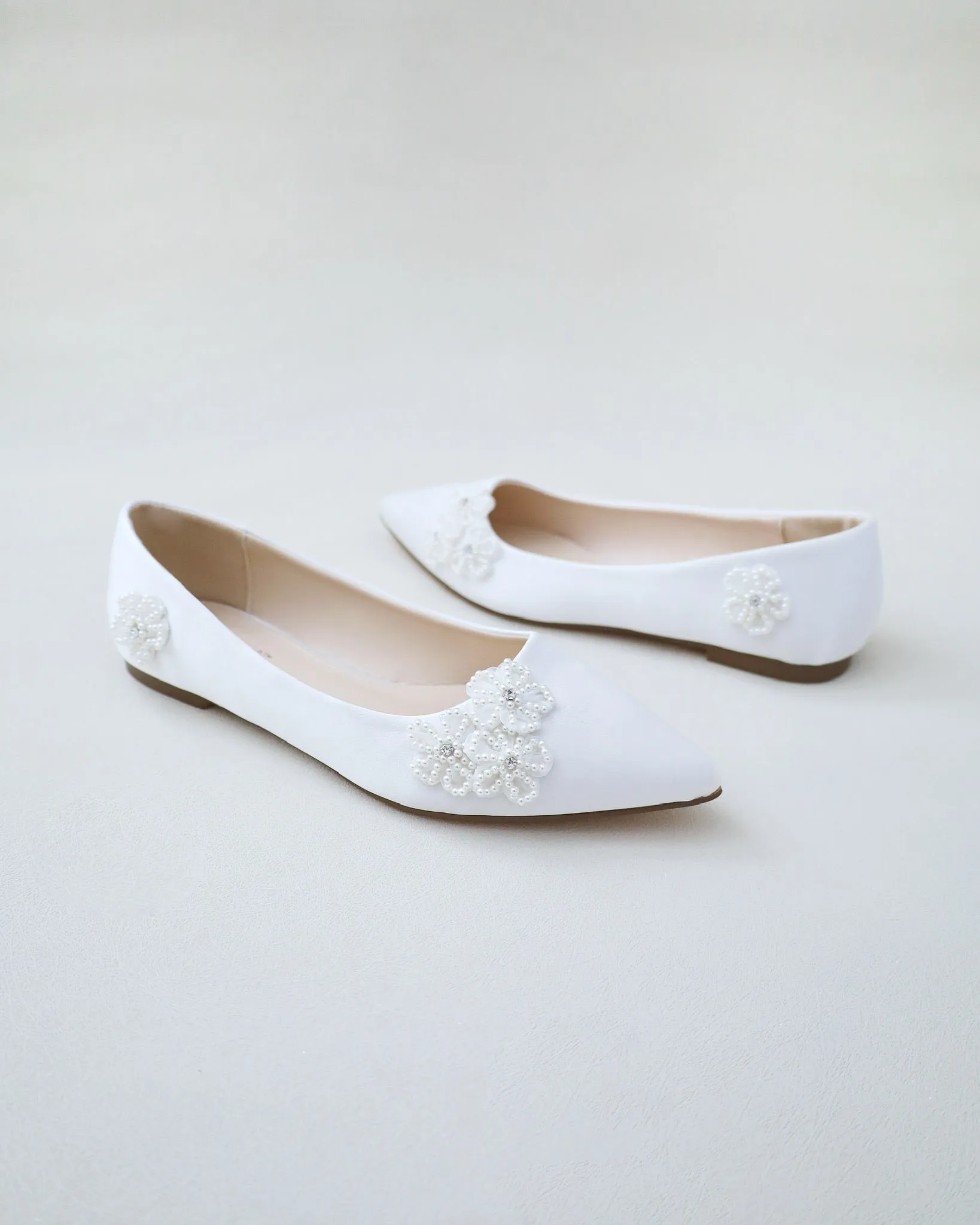 Wedding Flats with All Pearls Chassia Flowers