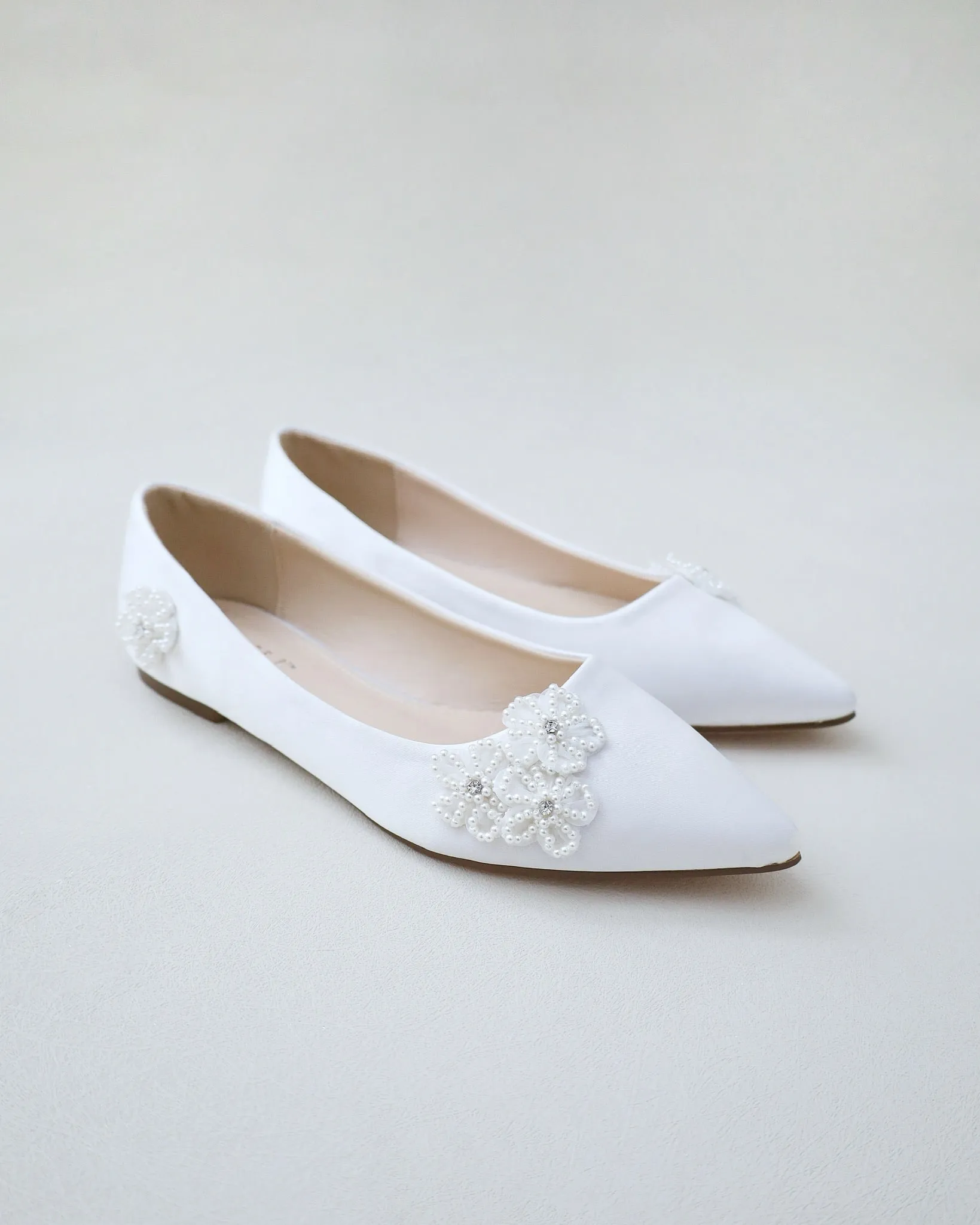 Wedding Flats with All Pearls Chassia Flowers