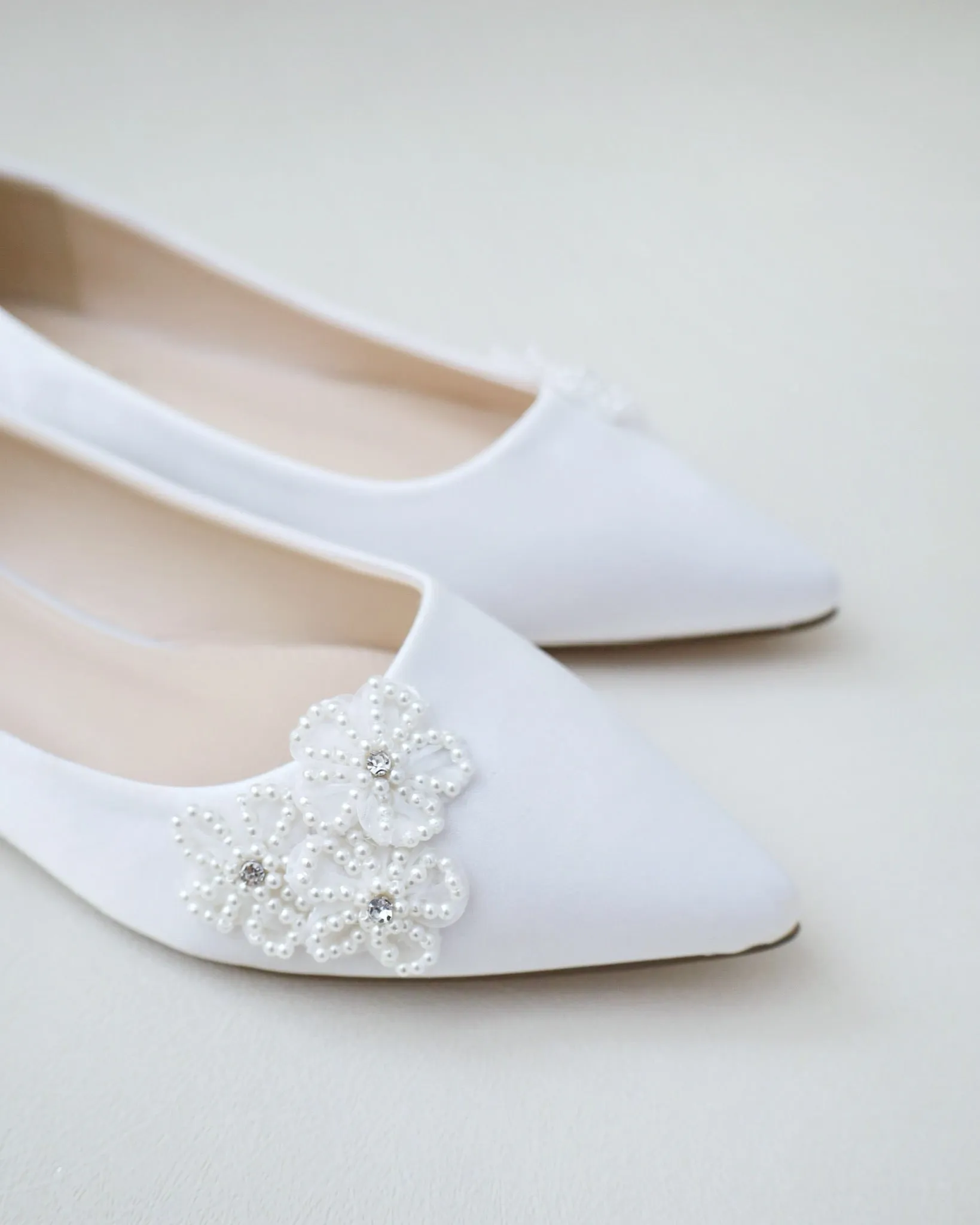 Wedding Flats with All Pearls Chassia Flowers
