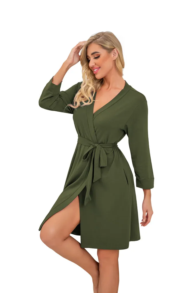 Women Kimono Robes Short Lightweight Robe Soft Knit Sleepwear