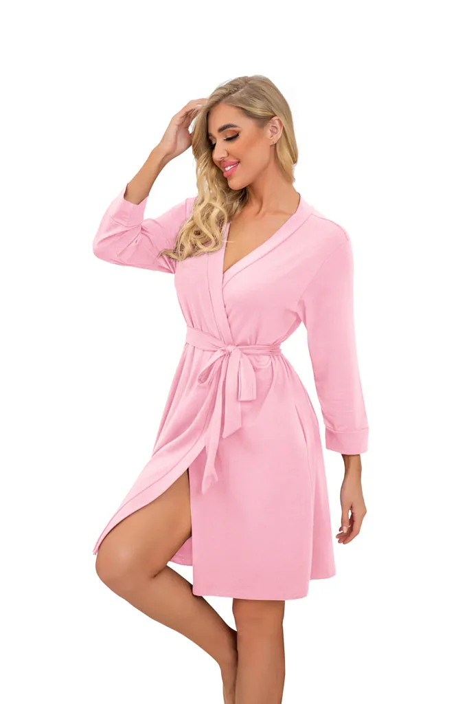 Women Kimono Robes Short Lightweight Robe Soft Knit Sleepwear