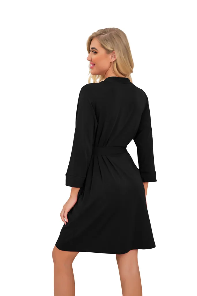 Women Kimono Robes Short Lightweight Robe Soft Knit Sleepwear