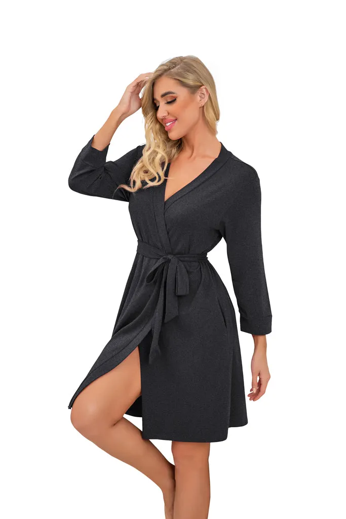 Women Kimono Robes Short Lightweight Robe Soft Knit Sleepwear