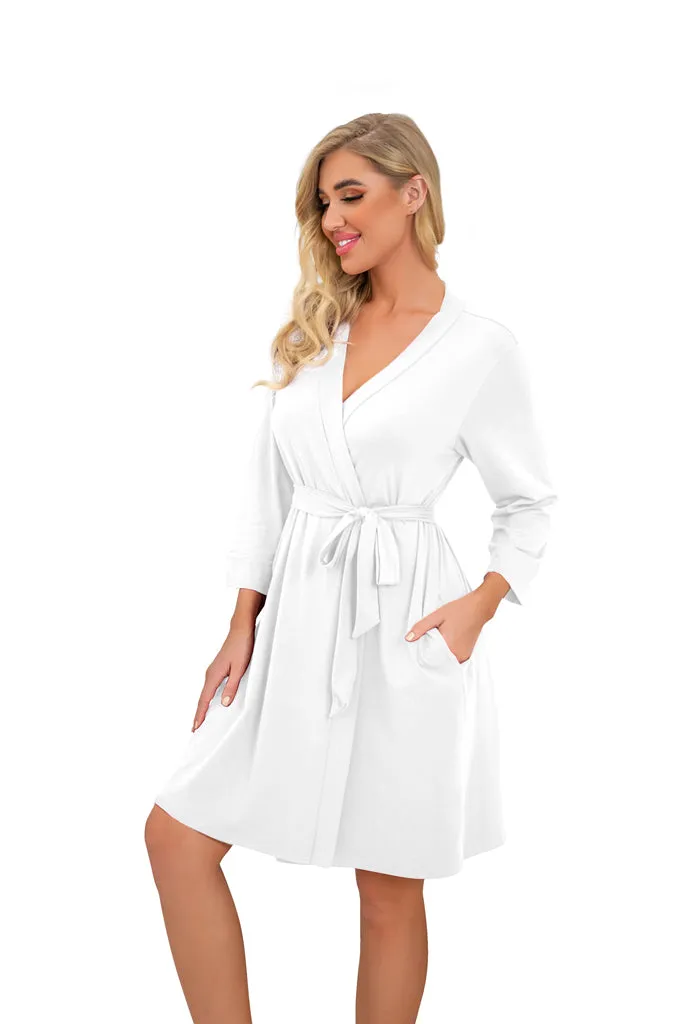 Women Kimono Robes Short Lightweight Robe Soft Knit Sleepwear