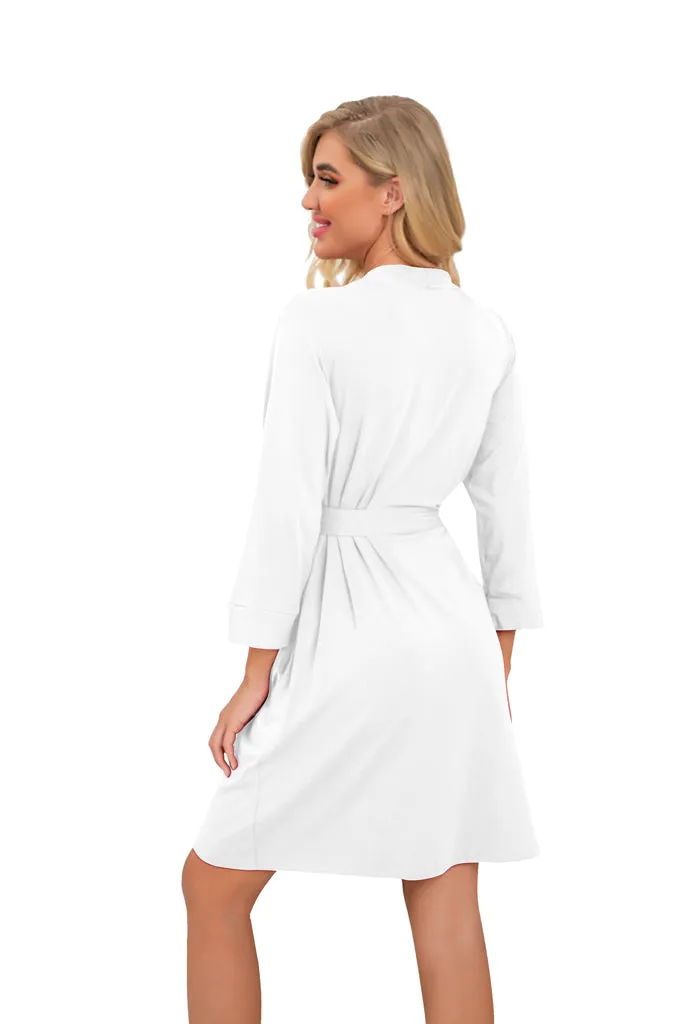 Women Kimono Robes Short Lightweight Robe Soft Knit Sleepwear