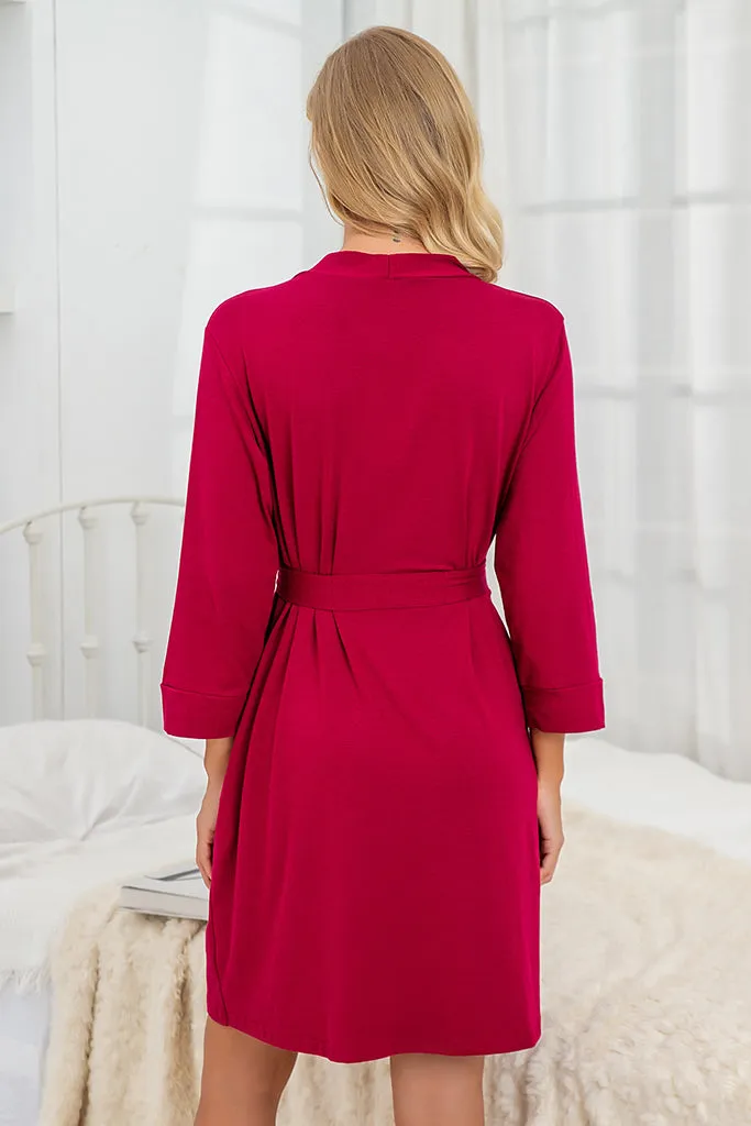 Women Kimono Robes Short Lightweight Robe Soft Knit Sleepwear