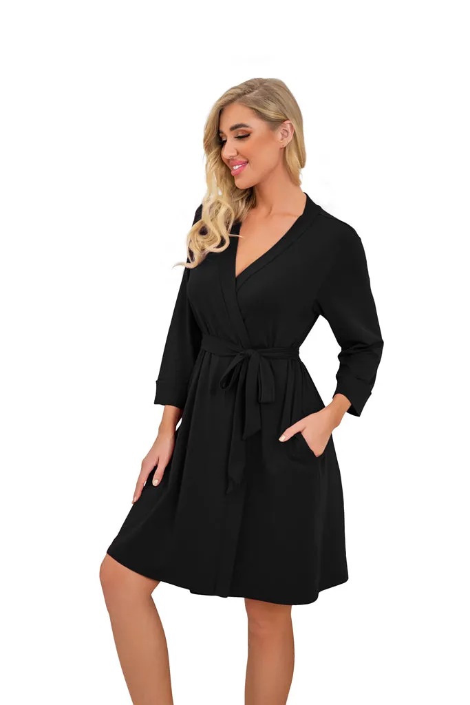 Women Kimono Robes Short Lightweight Robe Soft Knit Sleepwear