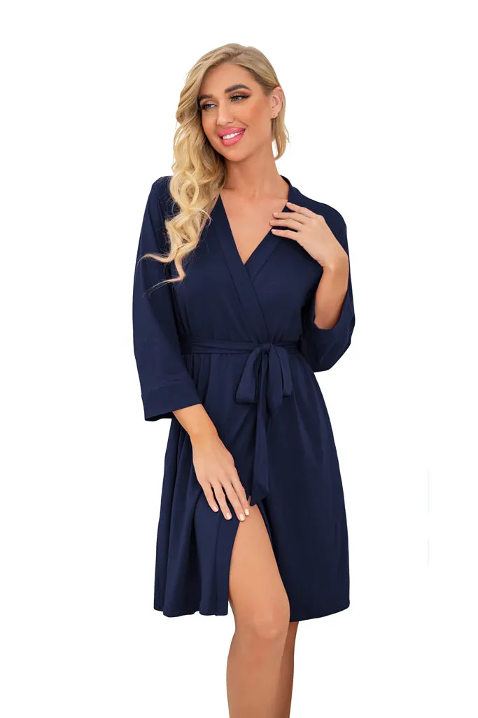 Women Kimono Robes Short Lightweight Robe Soft Knit Sleepwear