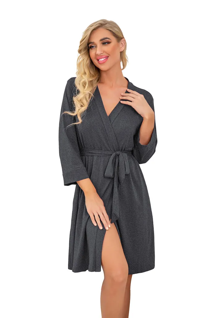 Women Kimono Robes Short Lightweight Robe Soft Knit Sleepwear