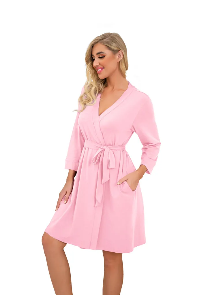 Women Kimono Robes Short Lightweight Robe Soft Knit Sleepwear